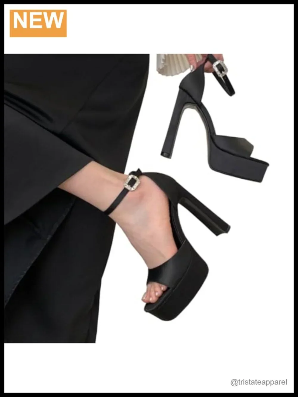 Platform Heels Open Toe Block Heel Ankle Strap Dressy Sandals